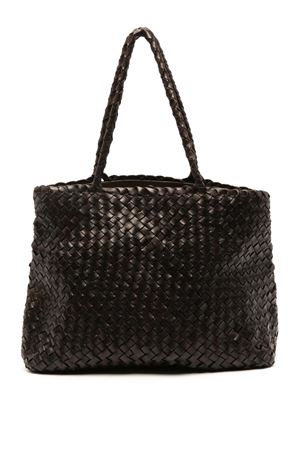 Vintage Mesh dark brown leather tote bag DRAGON DIFFUSION | 8949DARKBROWN